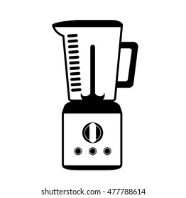 Blender flat outline monochrome icon, household kitchen appliances, vector illustration