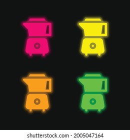 Blender four color glowing neon vector icon