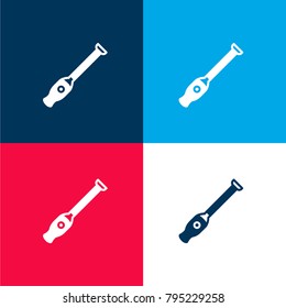 Blender four color material and minimal icon logo set in red and blue