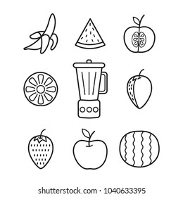 blender fruit mix machine with fruit icon 