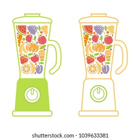 Blender with fruits berries and vegetable vector illustration