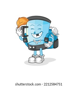 the blender goes to school vector. cartoon character