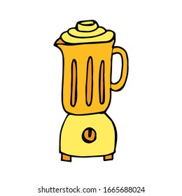 Blender hand drawn on doodle style vector illustration