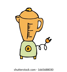 Blender hand drawn on doodle style vector illustration
