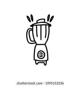 Blender hand drawn on doodle style vector illustration