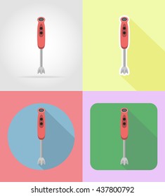 blender household appliances for kitchen flat icons vector illustration isolated on background