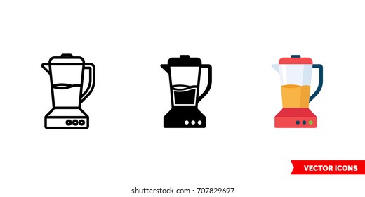 Blender icon of 3 types: color, black and white, outline. Isolated vector sign symbol.