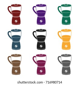 Blender icon in black style isolated on white background. Household appliance symbol stock vector illustration.