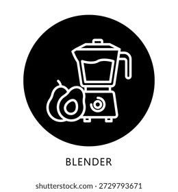 Botão De Ícone Do Liquidificador, Mini Ilustração Relacionam-Se À Comida, Gastronomia. Use Para O Desenvolvimento Moderno De Conceitos, Ui, Ux Web E Aplicativos.