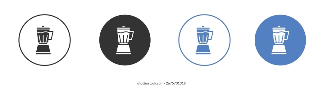 Coleção de ícones do Blender para aplicativo em cores preto e azul