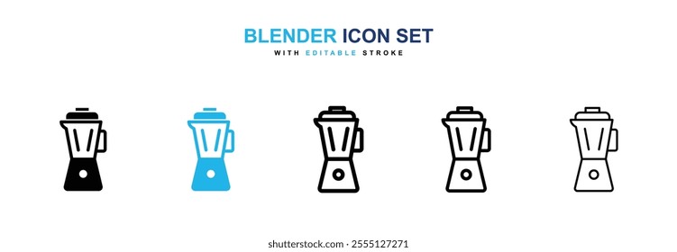 Blender icon collection in black and blue colors