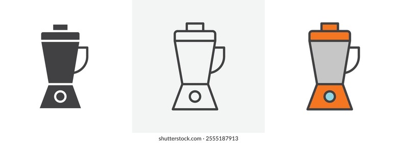 Blender icon collection in black and colored style.