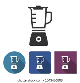 Blender icon in different variants with long shadow