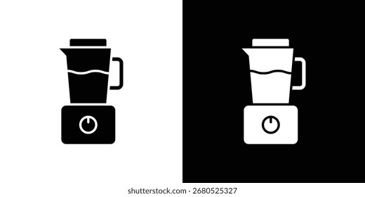 Icono de la licuadora. colección de estilo plano y de línea.