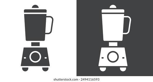 Blender icon Flat set in black and white color outline vector
