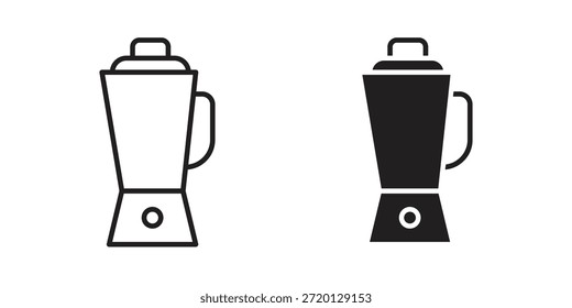 Ilustración del icono de la licuadora, Vector de línea delgada, signo de Diseño web,