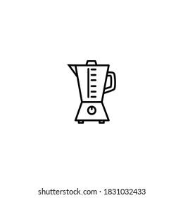 Icono de Blender. Cocina e ícono de utensilios. Sencillo, plano, negro, contorno.