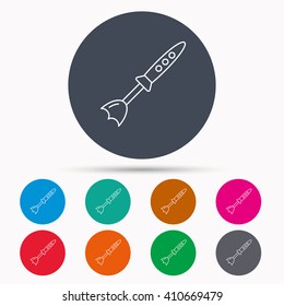 Blender icon. Mixer sign. Kitchen electric tool symbol. Icons in colour circle buttons. Vector
