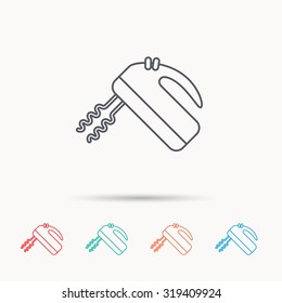 Blender icon. Mixer sign. Linear icons on white background. Vector