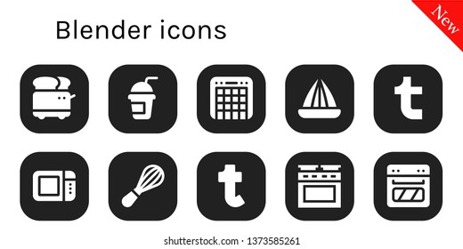 blender icon set. 10 filled blender icons.  Simple modern icons about  - Toaster, Smoothie, Mixer, Juicer, Tumblr, Microwave oven, Oven