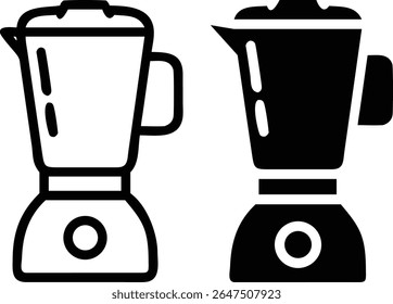 Conjunto de ícones do liquidificador - Ilustração do vetor do símbolo do aparelho de cozinha preto e branco