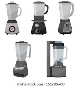Blender Icon Sets, Kitchenware, Utensils, Cooking Items. EPS flat style vector.