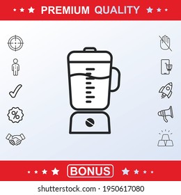 Blender icon, sign, vector set, outline illustration concept. Extra vector elements for your design. Vector illustration
