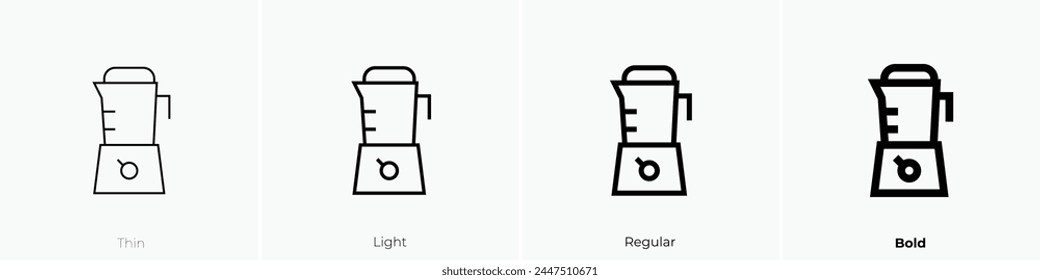 blender icon. Thin, Light Regular And Bold style design isolated on white background