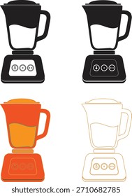 Blender icon vector ,A collection of blender silhouette designs, each featuring unique shapes