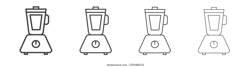 Colección de Vector de icono de licuadora, Plantilla de logotipo de ilustración en estilo de trazos editables de línea delgada de moda.