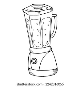 Blender icon. Vector of juicer, blender. Hand drawn blender.