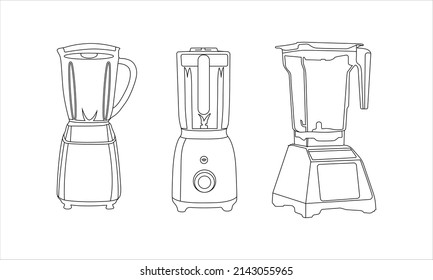 Blender Icon Vector Line Art. Line Blender Kitchen Utensil Object Vector Illustration. Home Appliance Electrolux PNG. Modern Kitchen Blender. Blender Thin Line Icon Kitchen And Cooking Mixer