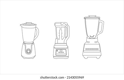 Blender icon vector line art. Line blender kitchen utensil object vector illustration. Home Appliance Electrolux PNG. Modern kitchen blender. Blender thin line icon kitchen and cooking mixer