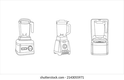 Blender Icon Vector Line Art. Line Blender Kitchen Utensil Object Vector Illustration. Home Appliance Electrolux PNG. Modern Kitchen Blender. Blender Thin Line Icon Kitchen And Cooking Mixer