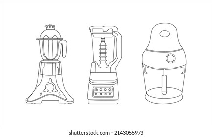 Blender Icon Vector Line Art. Line Blender Kitchen Utensil Object Vector Illustration. Home Appliance Electrolux PNG. Modern Kitchen Blender. Blender Thin Line Icon Kitchen And Cooking Mixer