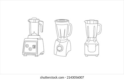 Blender Icon Vector Line Art. Line Blender Kitchen Utensil Object Vector Illustration. Home Appliance Electrolux PNG. Modern Kitchen Blender. Blender Thin Line Icon Kitchen And Cooking Mixer