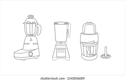 Blender Icon Vector Line Art. Line Blender Kitchen Utensil Object Vector Illustration. Home Appliance Electrolux PNG. Modern Kitchen Blender. Blender Thin Line Icon Kitchen And Cooking Mixer