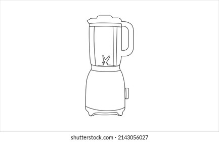 Blender Icon Vector Line Art. Line Blender Kitchen Utensil Object Vector Illustration. Home Appliance Electrolux PNG. Modern Kitchen Blender. Blender Thin Line Icon Kitchen And Cooking Mixer