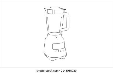 Blender Icon Vector Line Art. Line Blender Kitchen Utensil Object Vector Illustration. Home Appliance Electrolux PNG. Modern Kitchen Blender. Blender Thin Line Icon Kitchen And Cooking Mixer