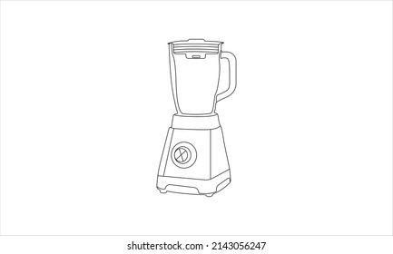 Blender Icon Vector Line Art. Line Blender Kitchen Utensil Object Vector Illustration. Home Appliance Electrolux PNG. Modern Kitchen Blender. Blender Thin Line Icon Kitchen And Cooking Mixer