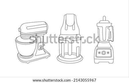 Blender icon vector line art. Line blender kitchen utensil object vector illustration. Home Appliance Electrolux PNG. Modern kitchen blender. Blender thin line icon kitchen and cooking mixer