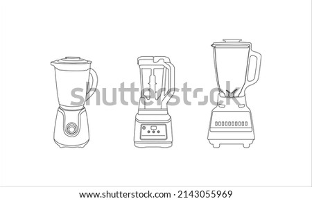Blender icon vector line art. Line blender kitchen utensil object vector illustration. Home Appliance Electrolux PNG. Modern kitchen blender. Blender thin line icon kitchen and cooking mixer