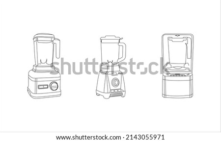 Blender icon vector line art. Line blender kitchen utensil object vector illustration. Home Appliance Electrolux PNG. Modern kitchen blender. Blender thin line icon kitchen and cooking mixer