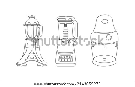 Blender icon vector line art. Line blender kitchen utensil object vector illustration. Home Appliance Electrolux PNG. Modern kitchen blender. Blender thin line icon kitchen and cooking mixer