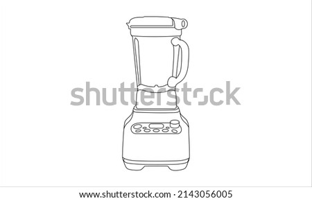 Blender icon vector line art. Line blender kitchen utensil object vector illustration. Home Appliance Electrolux PNG. Modern kitchen blender. Blender thin line icon kitchen and cooking mixer