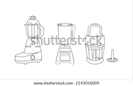 Blender icon vector line art. Line blender kitchen utensil object vector illustration. Home Appliance Electrolux PNG. Modern kitchen blender. Blender thin line icon kitchen and cooking mixer