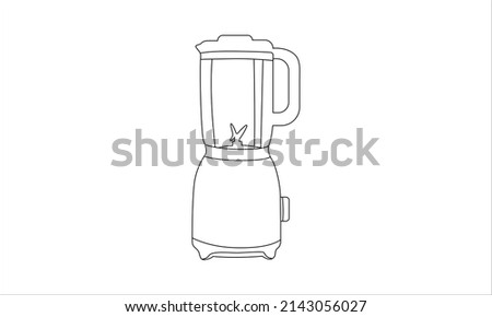 Blender icon vector line art. Line blender kitchen utensil object vector illustration. Home Appliance Electrolux PNG. Modern kitchen blender. Blender thin line icon kitchen and cooking mixer