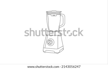 Blender icon vector line art. Line blender kitchen utensil object vector illustration. Home Appliance Electrolux PNG. Modern kitchen blender. Blender thin line icon kitchen and cooking mixer