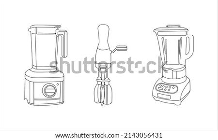 Blender icon vector line art. Line blender kitchen utensil object vector illustration. Home Appliance Electrolux PNG. Modern kitchen blender. Blender thin line icon kitchen and cooking mixer