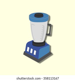 Blender icon vector. Mixer on the yellow background. Vector illustration.